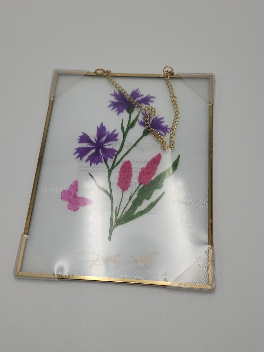 (210) Dolly Parton flower glass panel